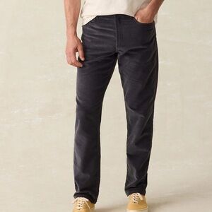 Faherty Stretch Terry Corduroy 5-Pocket Pant Washed Black 40x32 NWT